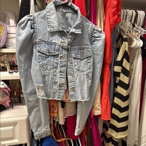 Bubble shoulder Jean jacket